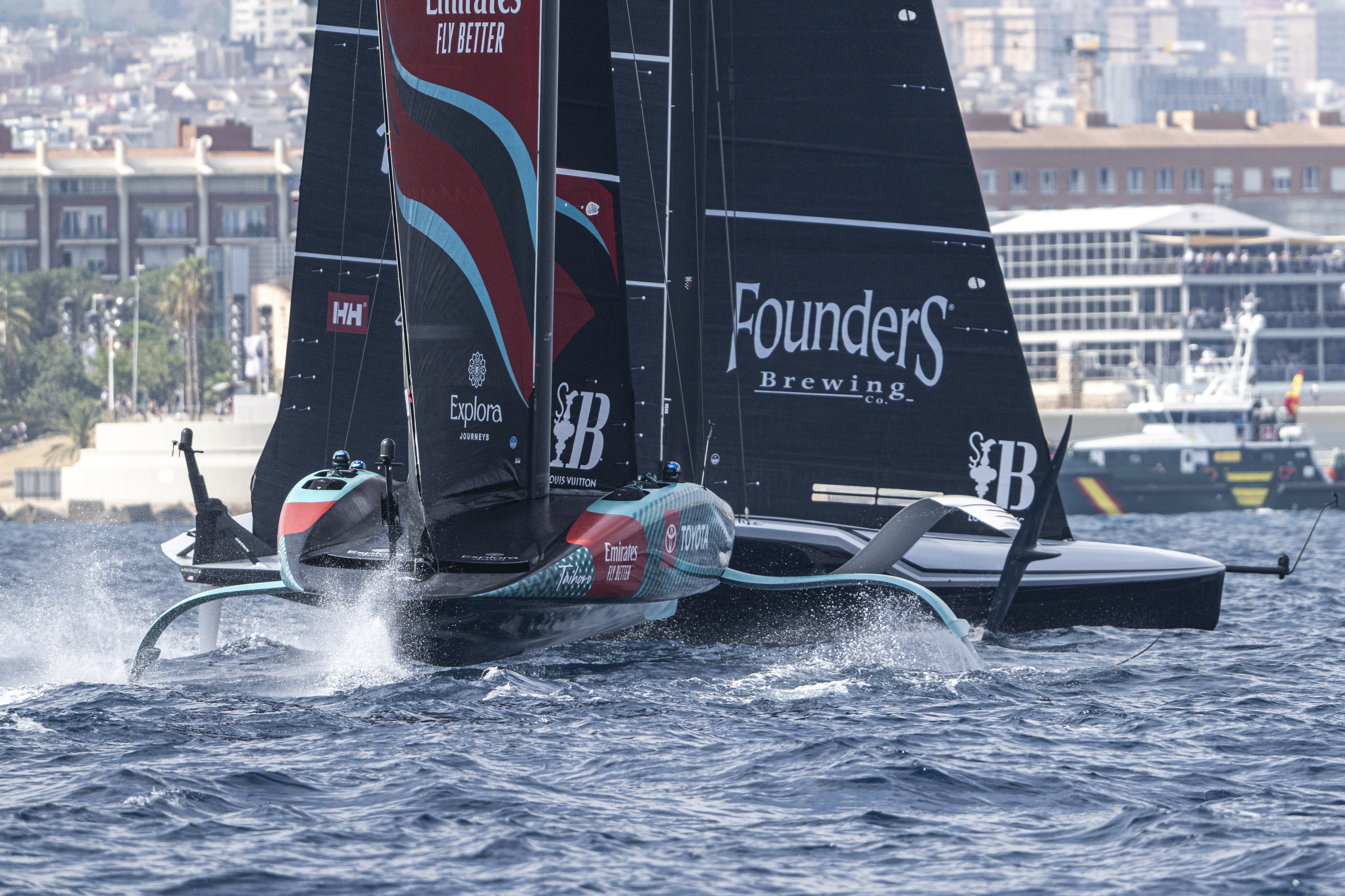An all-action day at the end of the Louis Vuitton Cup opening round