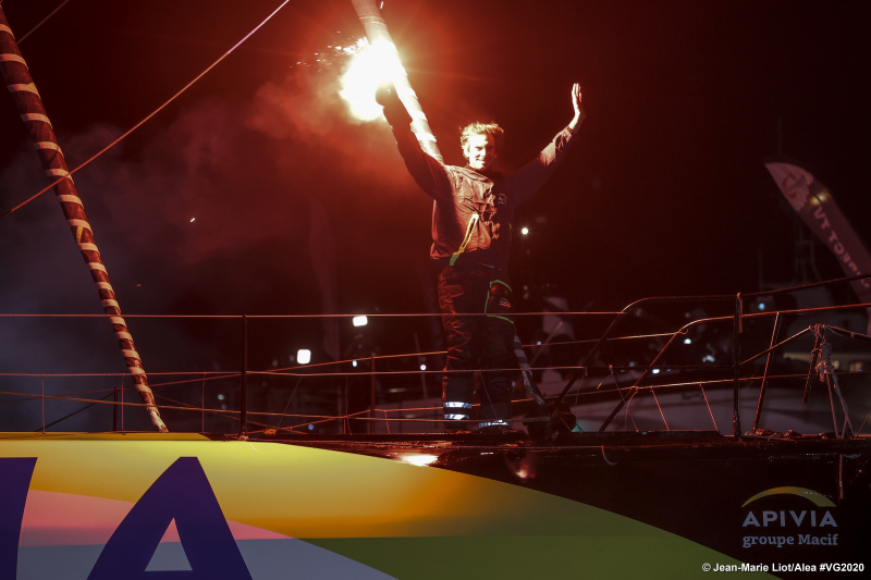 Charlie Dalin (APIVIA) first Vendee Globe finisher at 20h 35m 47s UTC