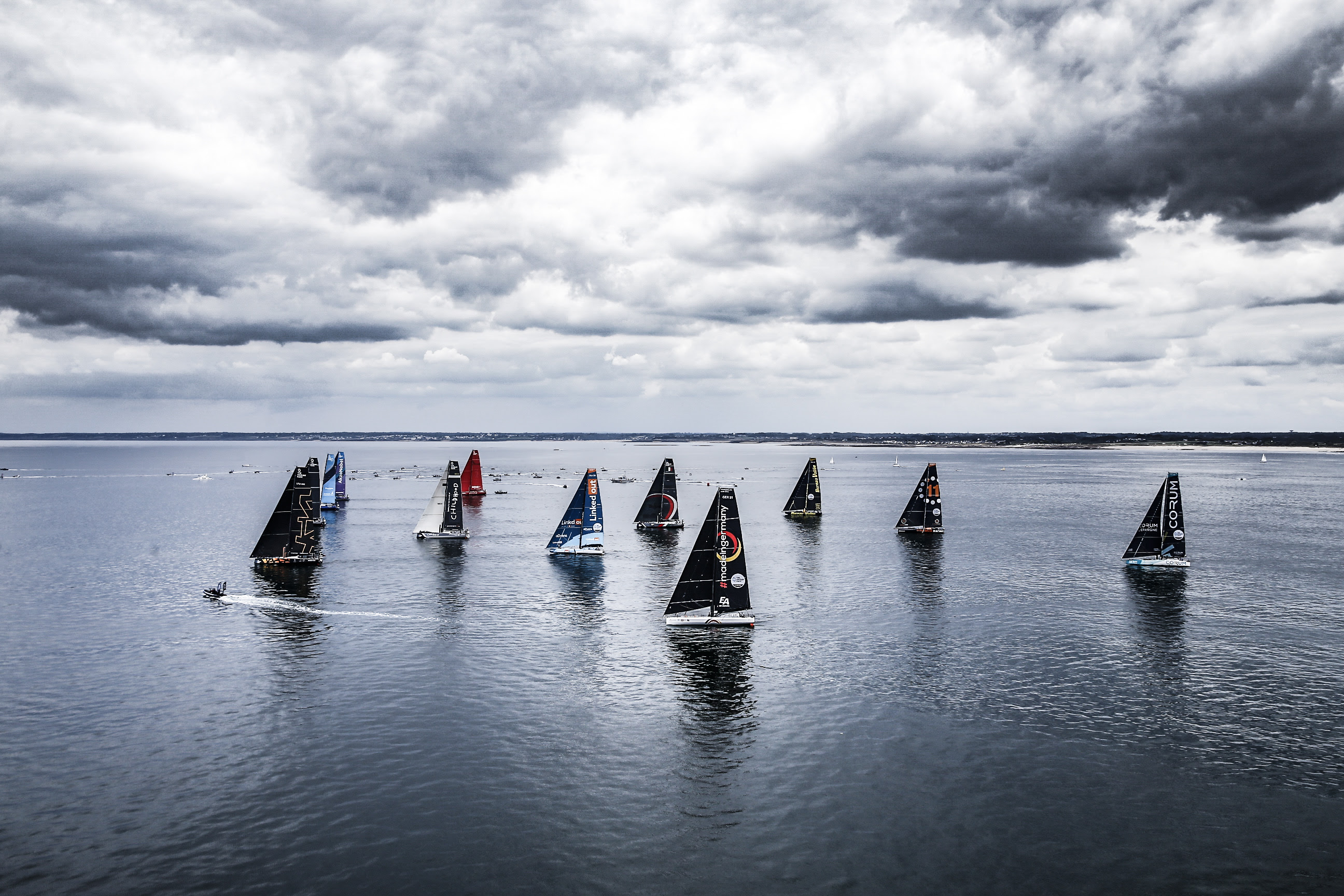 IMOCA and VO65 fleets start Ocean Race Europe  in light conditions